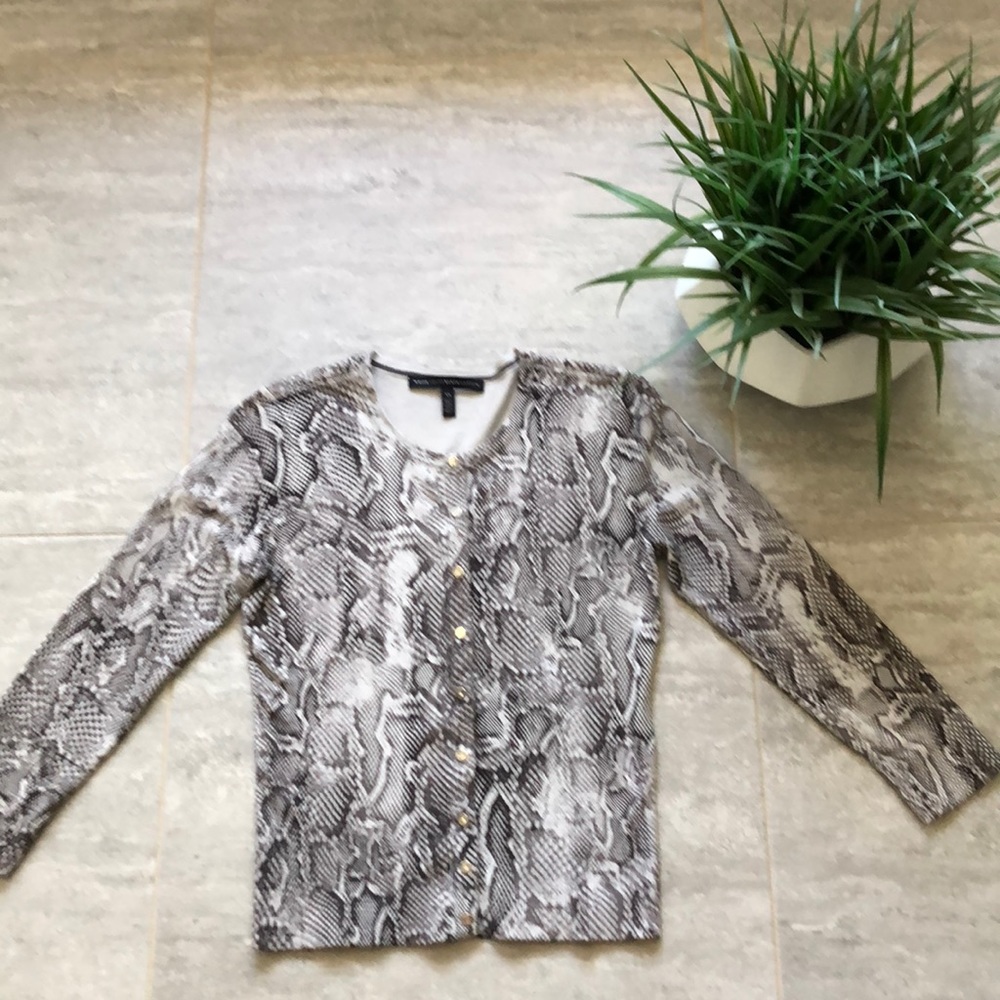 WHBM snake skin cardigan XS